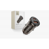 Automobilinis įkroviklis 12-24V USB + USB C 45W juodas Tech-Protect CC01